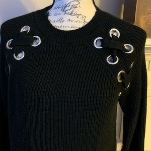 Cute, Trendy Sweater with Grommet Shoulders